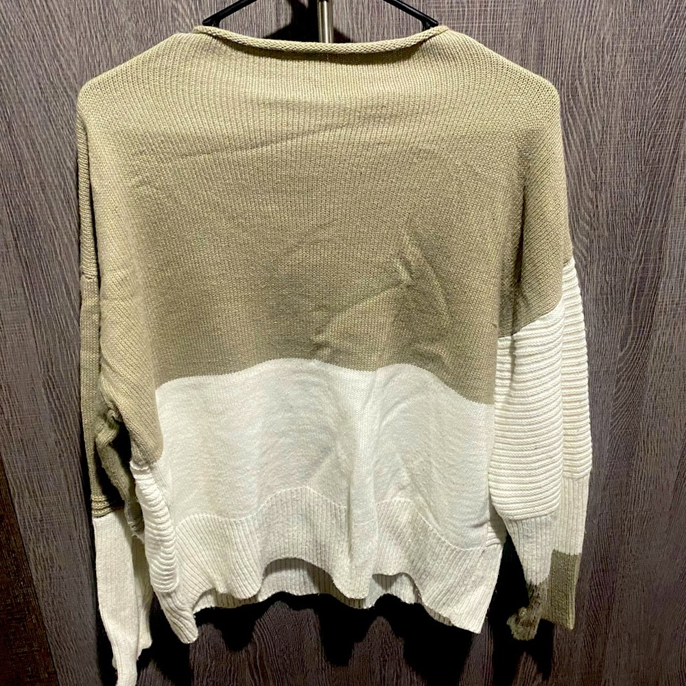 Grey and white sweater